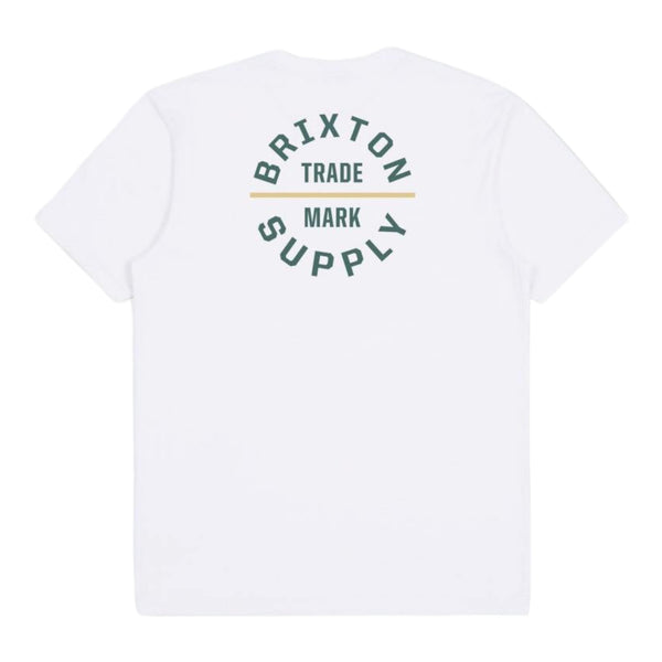 Brixton Oath V S/S T-Shirt - White / Spruce