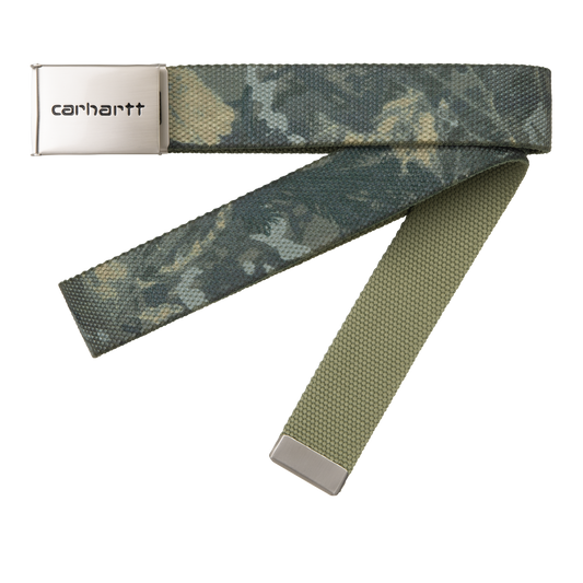 Carhartt WIP Clip Belt Chrome - Camo Combi, Green