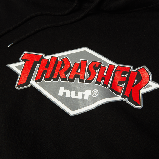 HUF x Thrasher Logo Hoodie - Black