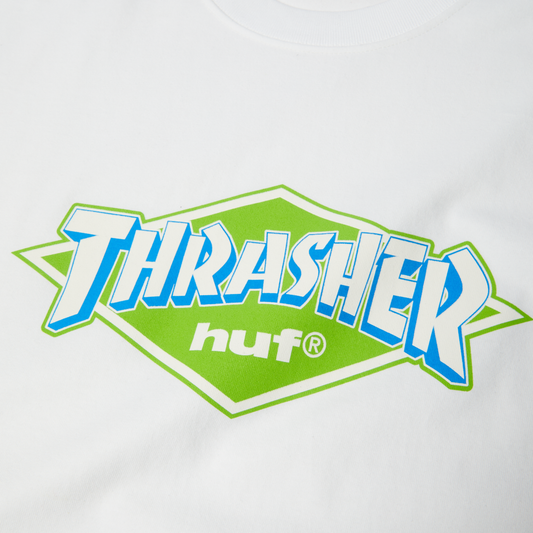 HUF x Thrasher Logo SS T-Shirt - White