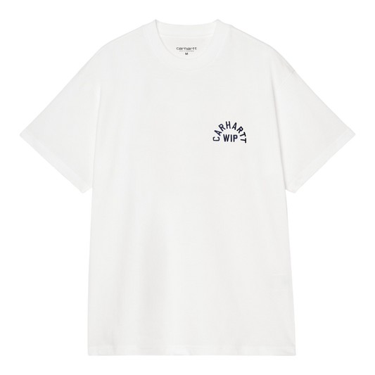 Carhartt WIP S/S Arch Script T-Shirt - White / Dark Navy