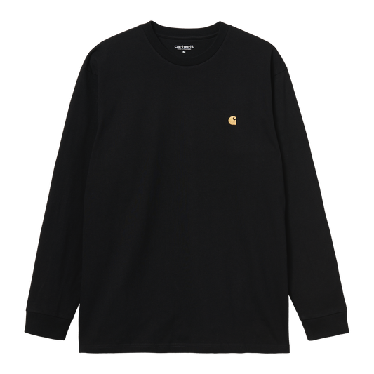 Carhartt WIP L/S Chase T-Shirt - Black / Gold