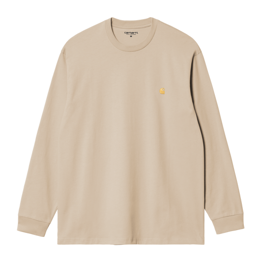 Carhartt WIP L/S Chase T-Shirt - Fleur De Sel / Gold