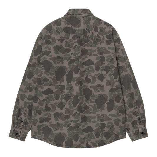 Carhartt WIP Duck Shirt Jacket - Camo Duck Green / Porphyry - Garment Dyed