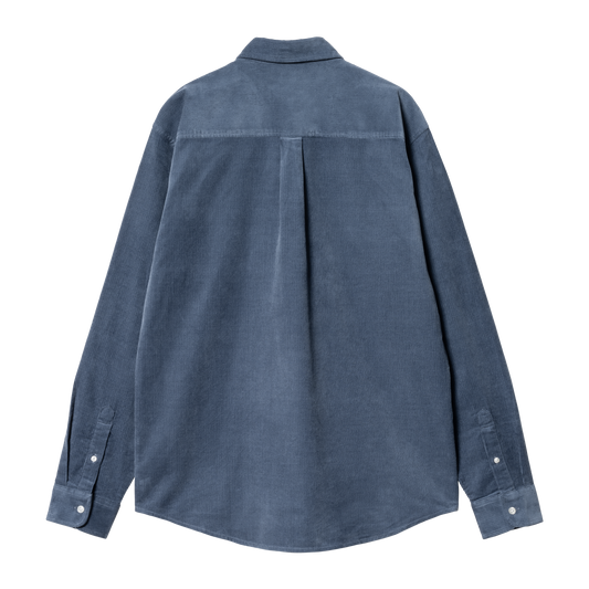 Carhartt WIP L/S Madison Fine Cord Shirt - Blue / Black