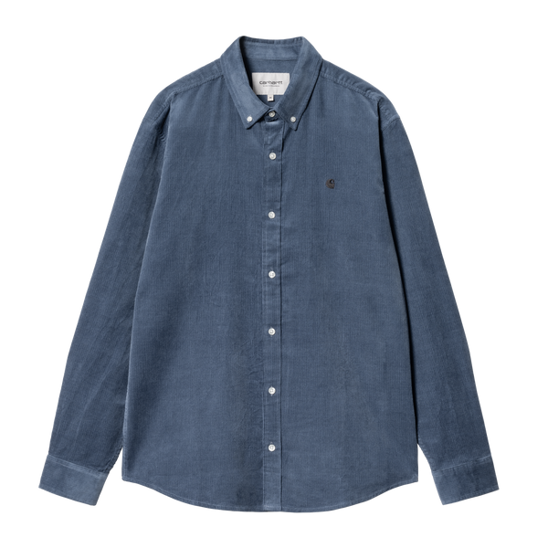 Carhartt WIP L/S Madison Fine Cord Shirt - Blue / Black