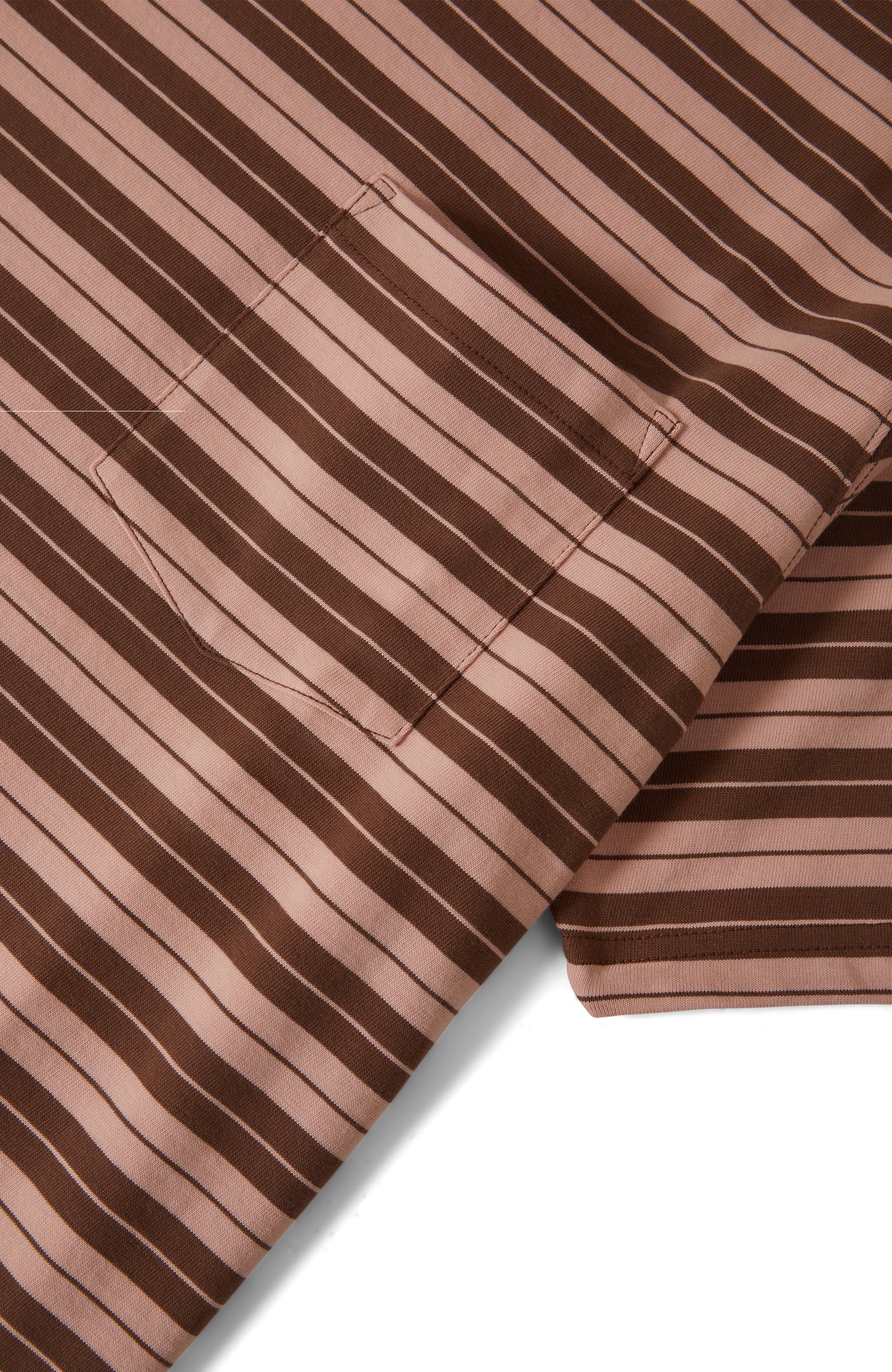 Brixton Nova Stripe S/S T-Shirt - Pinecone Brown / Silver Pink Worn Wash