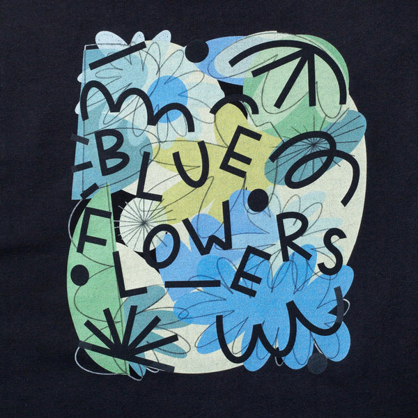 Blue Flowers Pollinator T-Shirt - Black