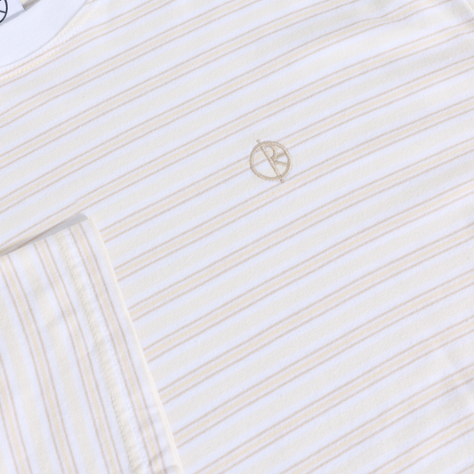 Polar Skate Co - Stripe Tee - White/Taupe