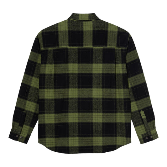 Polar Skate Co - Mike LS Shirt Flannel - Black / Army Green