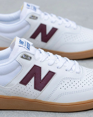 New Balance Numeric 508 Shoes - White / NB Burgundy