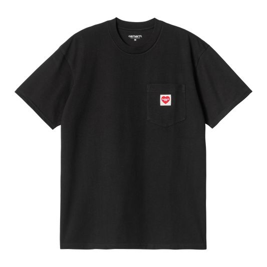 Carhartt WIP S/S Pocket Heart T-Shirt - Black / Red