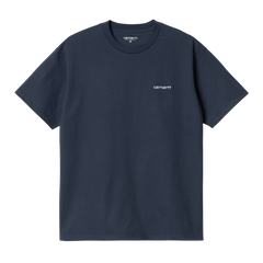Carhartt WIP S/S Script Embroidery T-Shirt - Blue/White