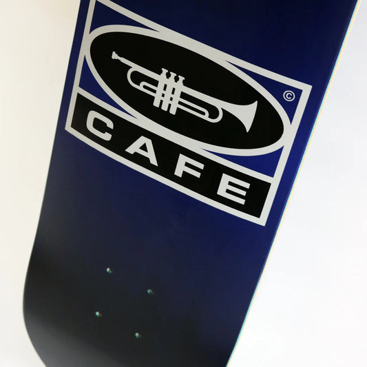 Skate Cafe Trumpet Logo Deck - 8.625" Navy/Black Fade
