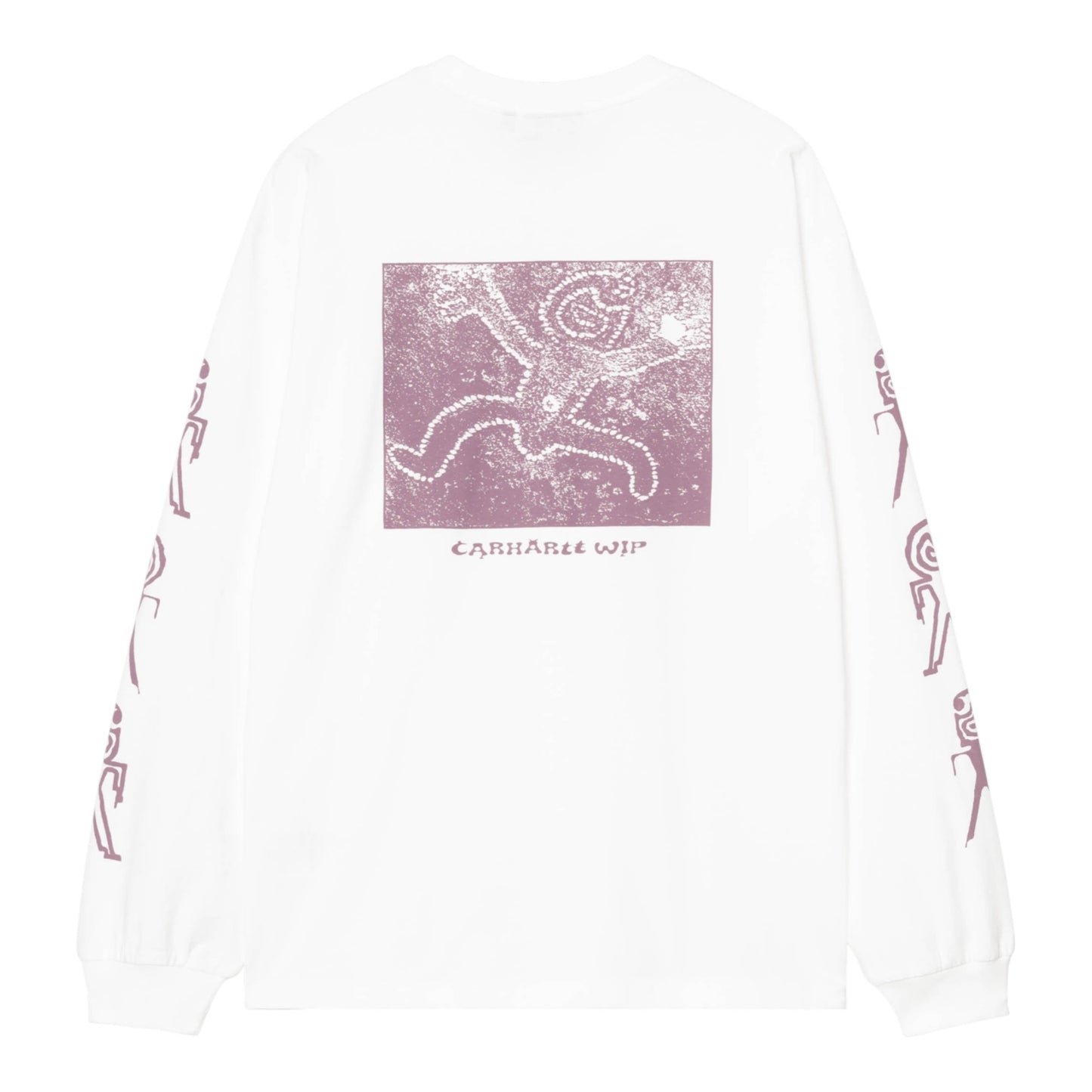 Carhartt WIP L/S Terrestrial T-Shirt - White / Pink Fog