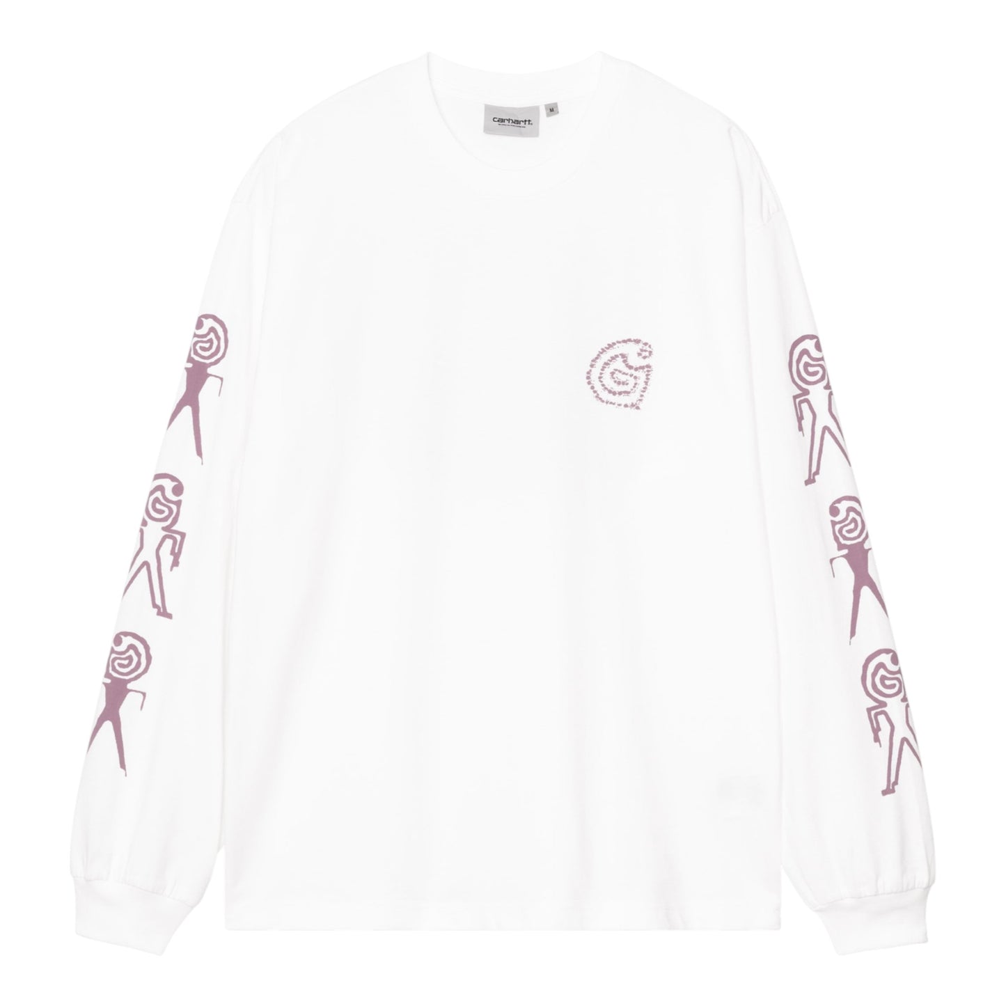 Carhartt WIP L/S Terrestrial T-Shirt - White / Pink Fog