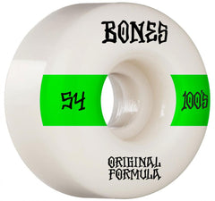 Bones Wheels 100's #14 V4 Wide 54mm - White
