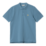 Carhartt WIP S/S Chase Pique Polo - Icy Water/Gold