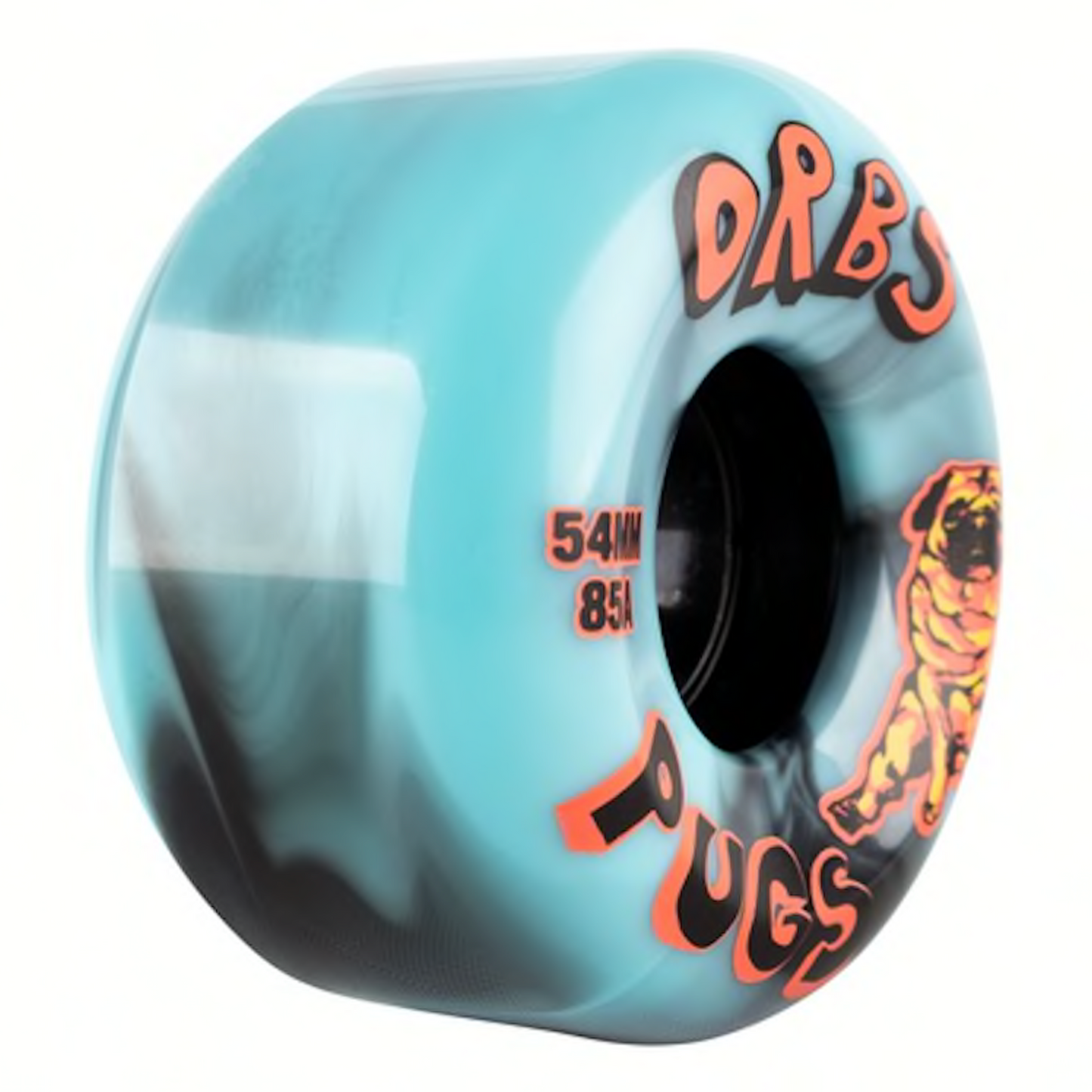 Orbs Pugs - Teal/Black Swirl Wheels - 54mm