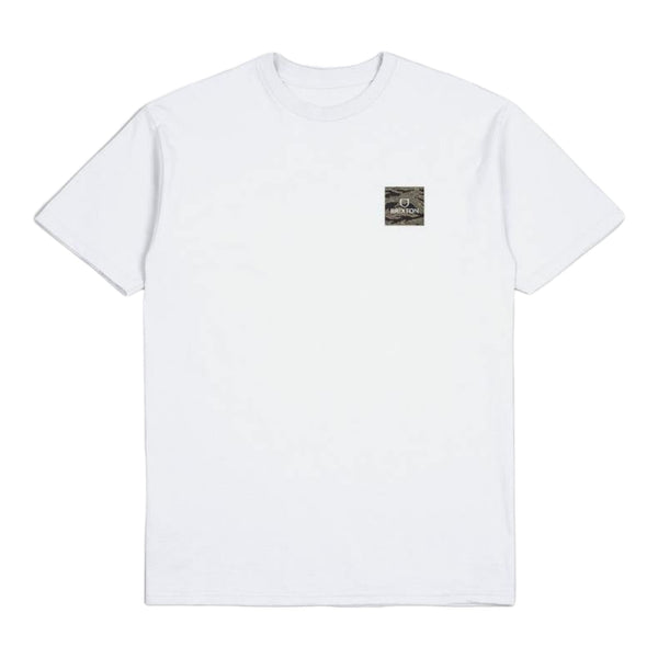 Brixton Alpha Square S/S T-Shirt - White / Tiger Camo