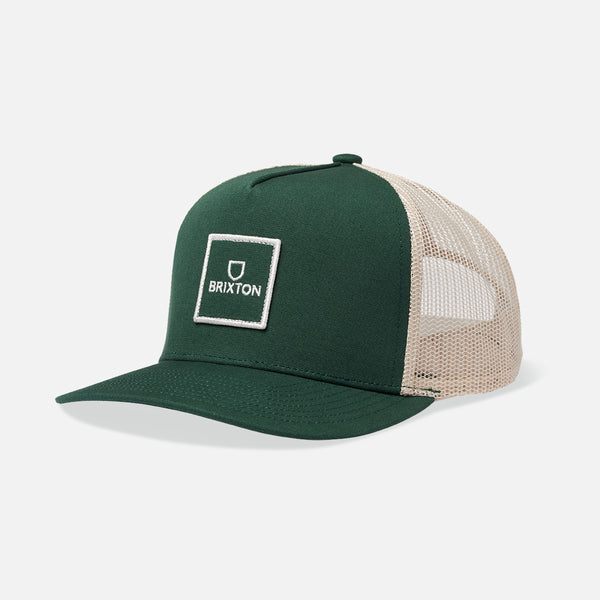 Brixton Alpha Block X C MP Mesh Cap - Dark Forest/Off white