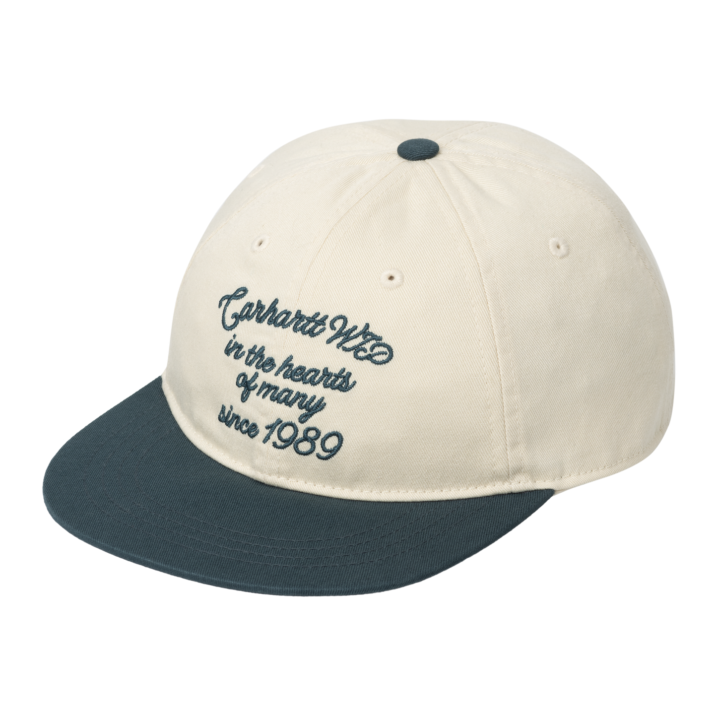 Carhartt WIP Alston Cotton Twill Cap - Natural / Deep Lagoon