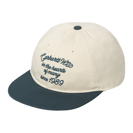 Carhartt WIP Alston Cotton Twill Cap - Natural / Deep Lagoon