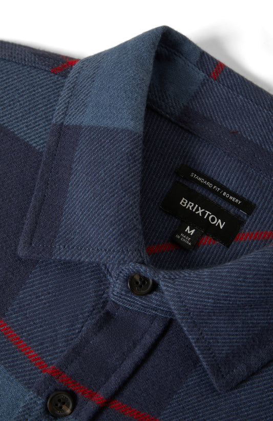 Brixton - Bowery L/S Flannel - Bering Sea / Mood Indigo / Adrenal