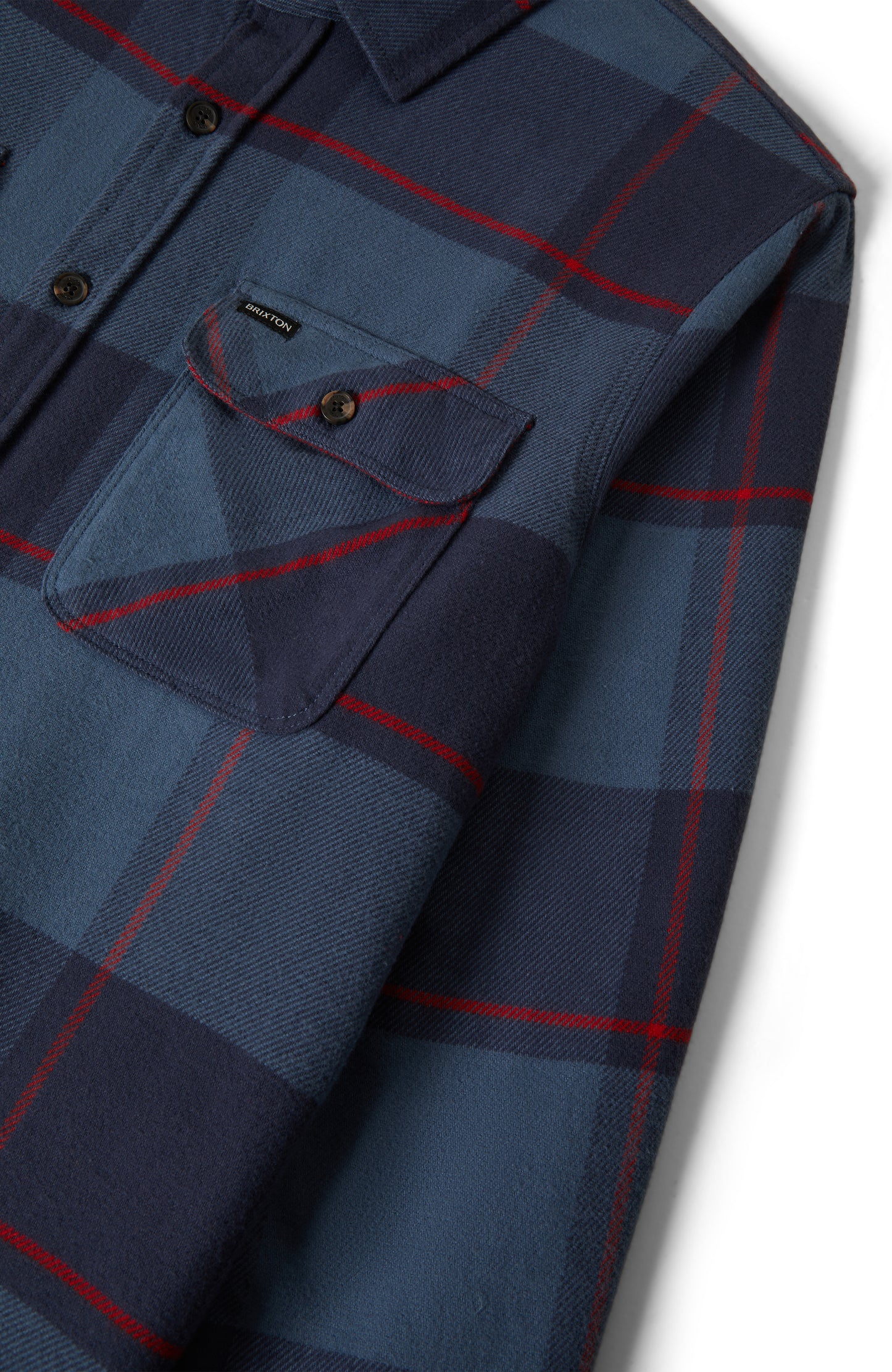 Brixton - Bowery L/S Flannel - Bering Sea / Mood Indigo / Adrenal