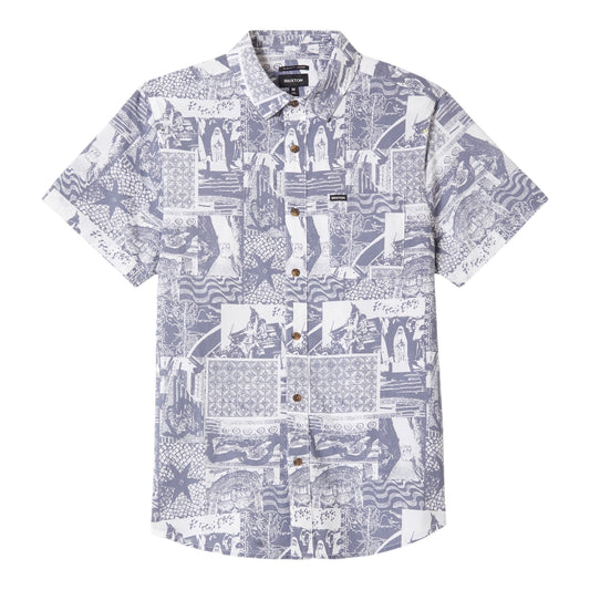 Brixton - Charter Print S/S Shirt -Navy / White Collage