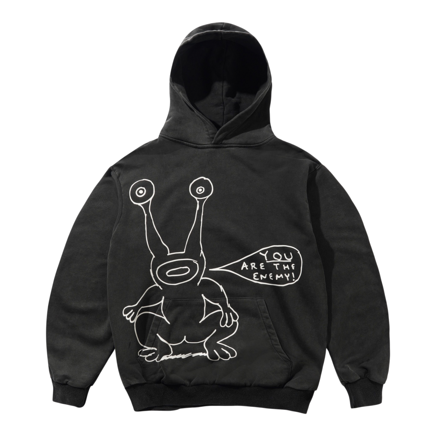 Butter Goods x Daniel Johnston- Enemy Pullover Hood - Washed Black