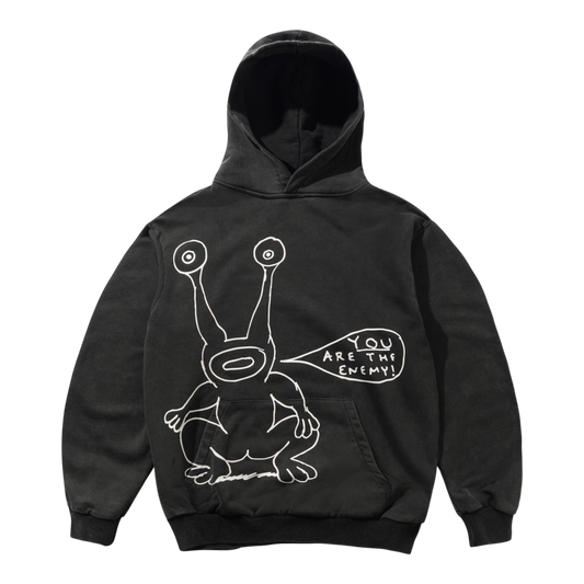 Butter Goods x Daniel Johnston- Enemy Pullover Hood - Washed Black