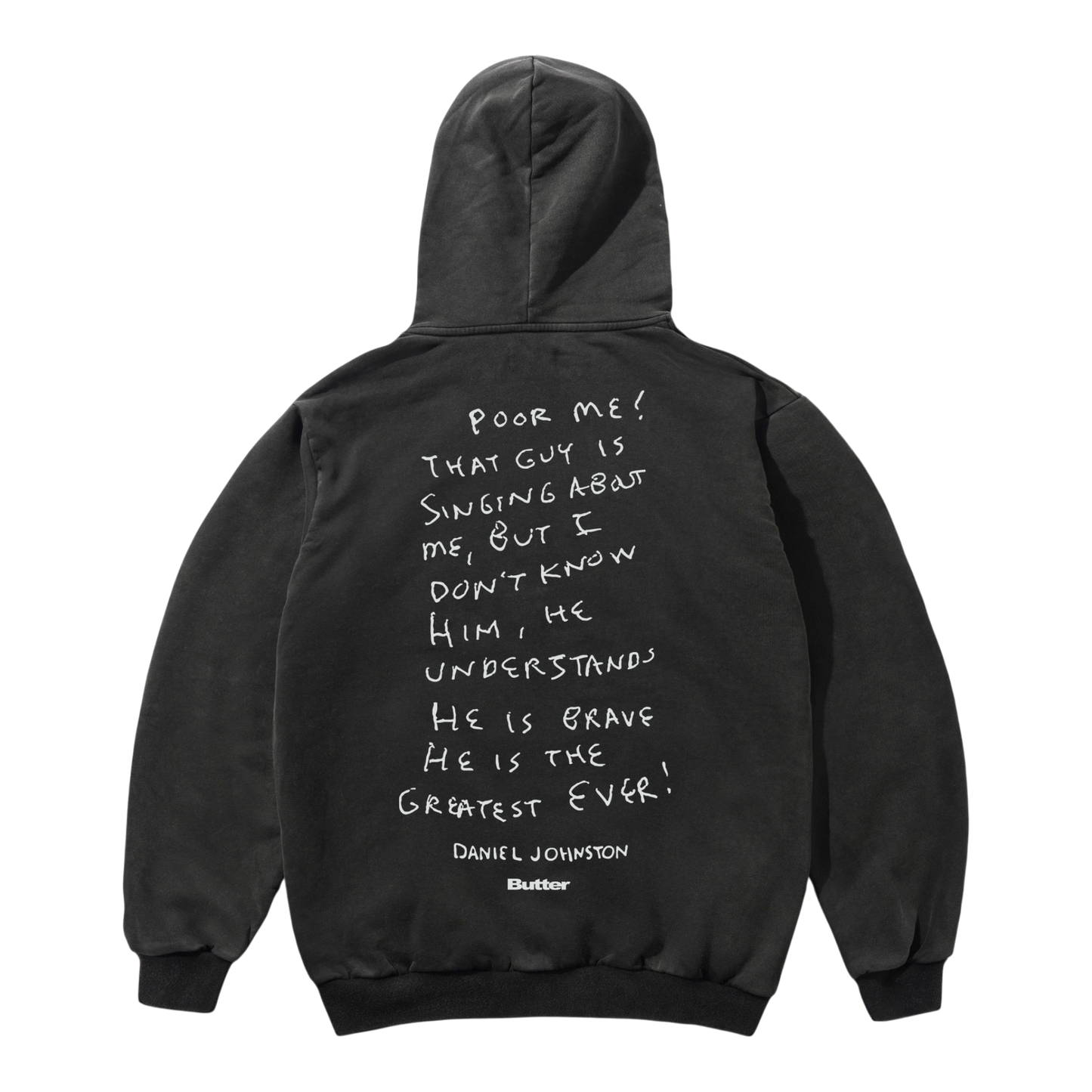Butter Goods x Daniel Johnston- Enemy Pullover Hood - Washed Black