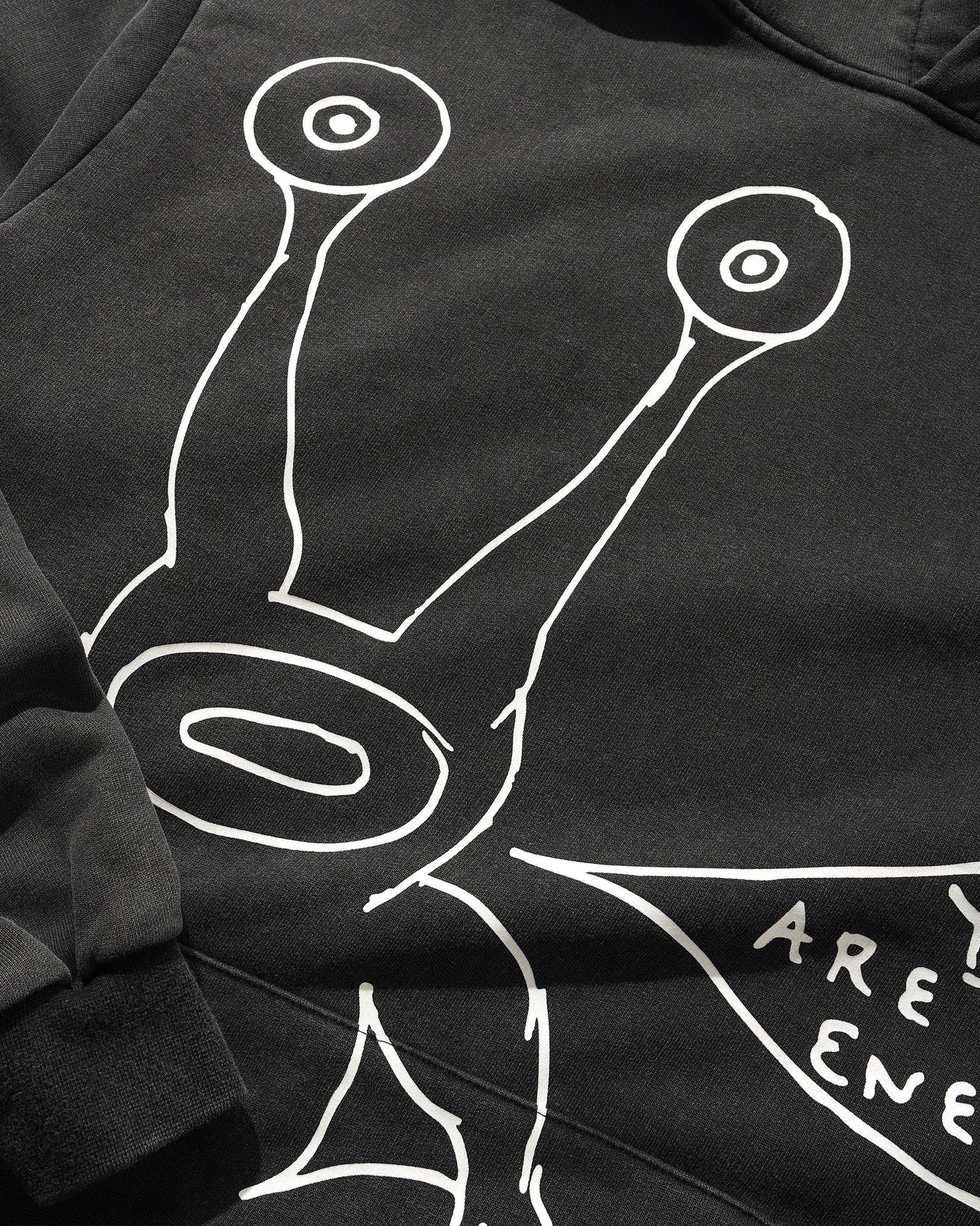 Butter Goods x Daniel Johnston- Enemy Pullover Hood - Washed Black