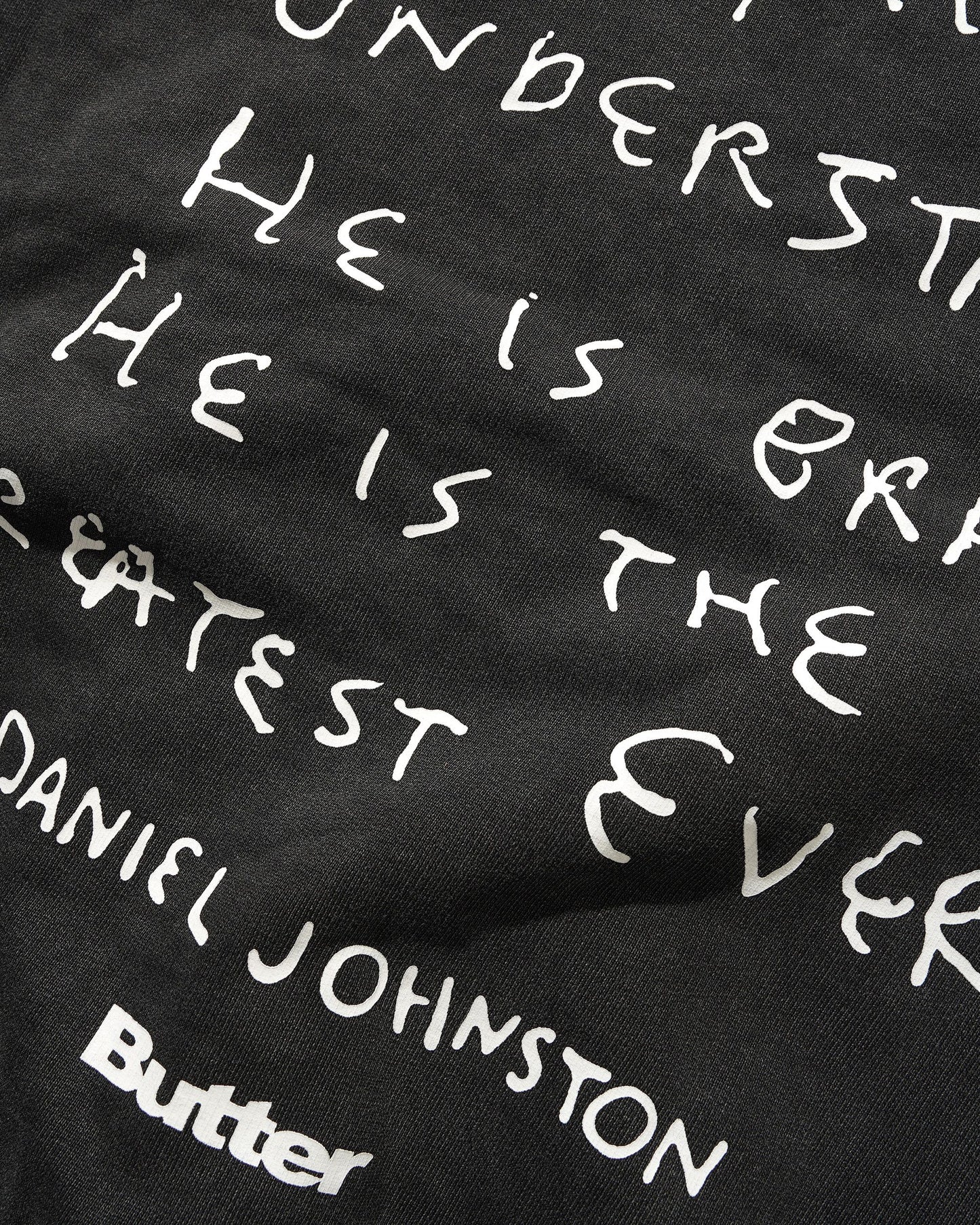 Butter Goods x Daniel Johnston- Enemy Pullover Hood - Washed Black