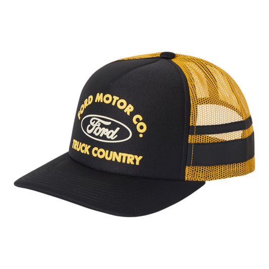 Brixton X Ford Built Tough MP Trucker Hat - Burnt Rubber Empire Yellow