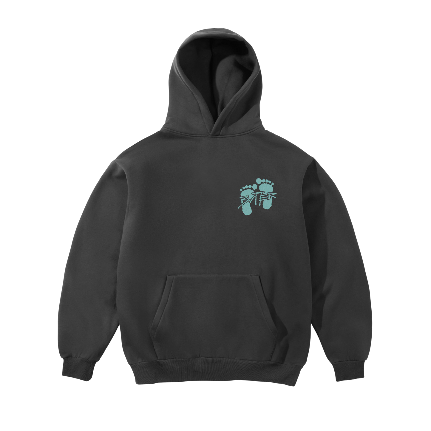 Butter Goods - Footprints Pullover Hood - Charcoal