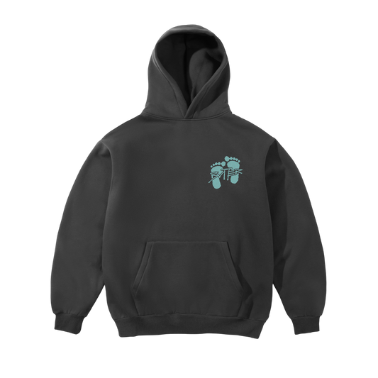 Butter Goods - Footprints Pullover Hood - Charcoal