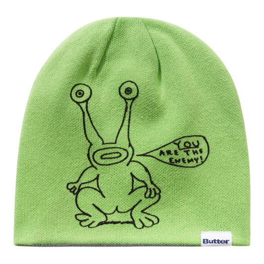 Butter Goods X Daniel Johnson - Frog Reversible Beanie - Lime / Grey