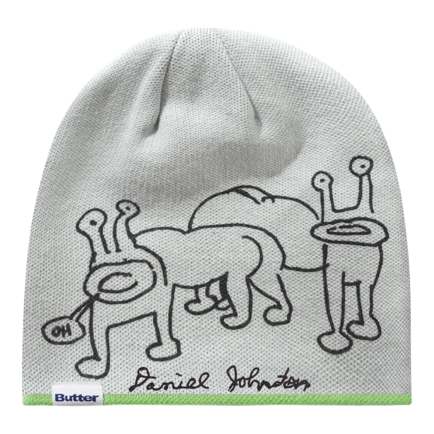 Butter Goods X Daniel Johnson - Frog Reversible Beanie - Lime / Grey