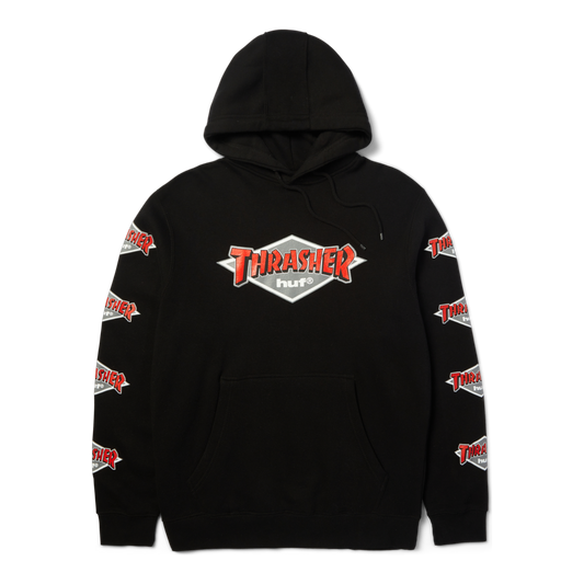 HUF x Thrasher Logo Hoodie - Black