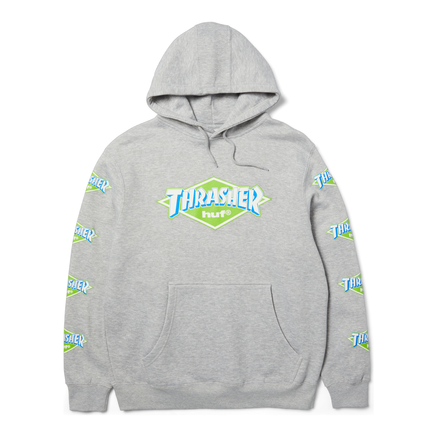 HUF x Thrasher Logo Hoodie - Heather Grey