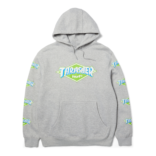 HUF x Thrasher Logo Hoodie - Heather Grey