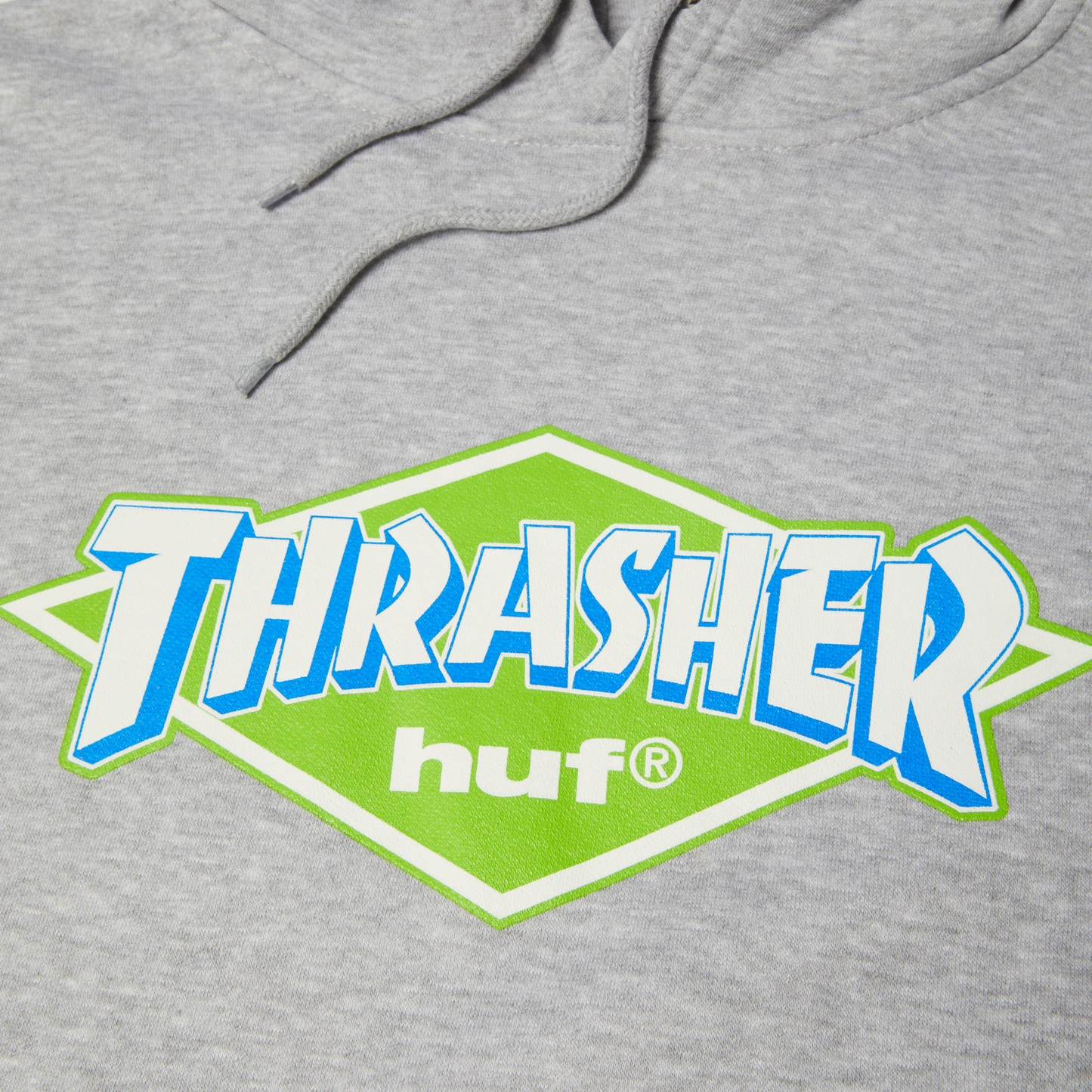 HUF x Thrasher Logo Hoodie - Heather Grey