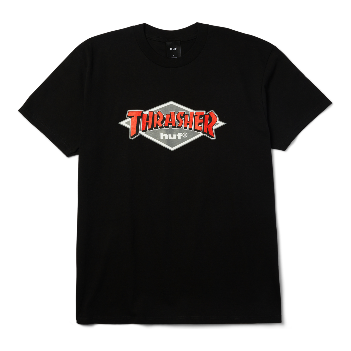 HUF x Thrasher Logo SS T-Shirt - Black