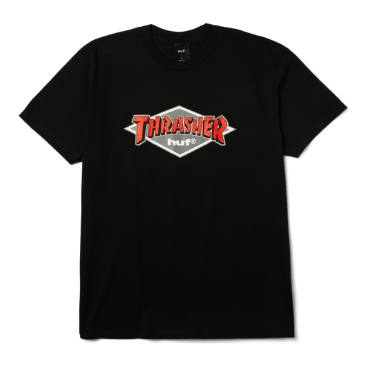 HUF x Thrasher Logo SS T-Shirt - Black