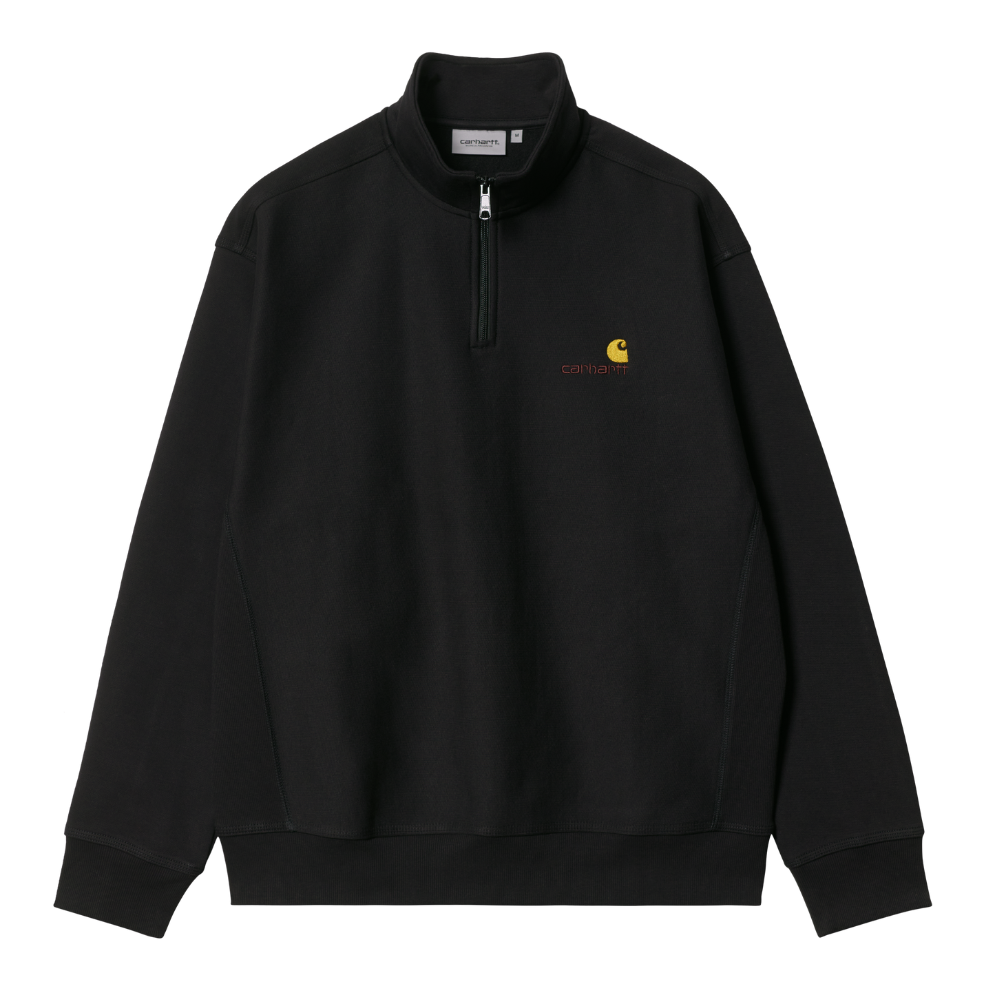 Carhartt WIP Half Zip American Script Sweat - Black