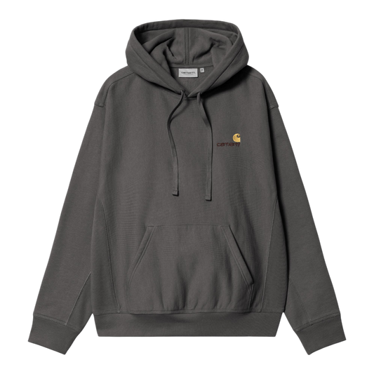 Carhartt WIP Hooded American Script Sweatshirt - Graphite