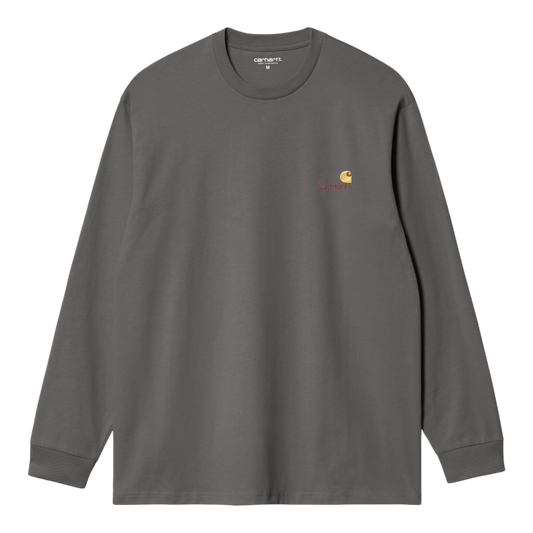 Carhartt WIP L/S American Script T-Shirt - Graphite