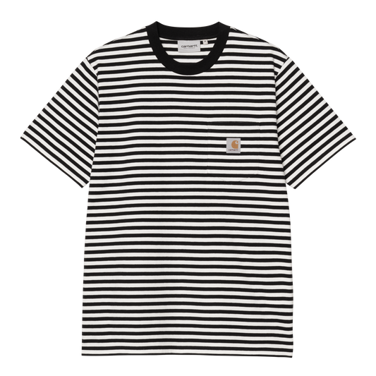 Carhartt WIP S/S Ezra Pocket T-Shirt - Ezra Stripe Black / Wax